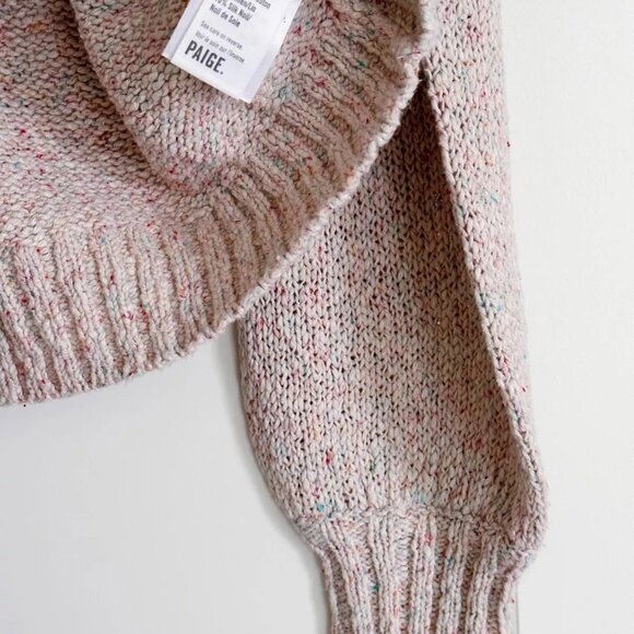 Paige Women's Cotton Silk Blend V-Neck Sweater - Pink Multi, Size S - Picture 6 of 6